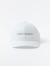 White cap with 'COZY EARTH' text on a white background |Color:White/Stone
