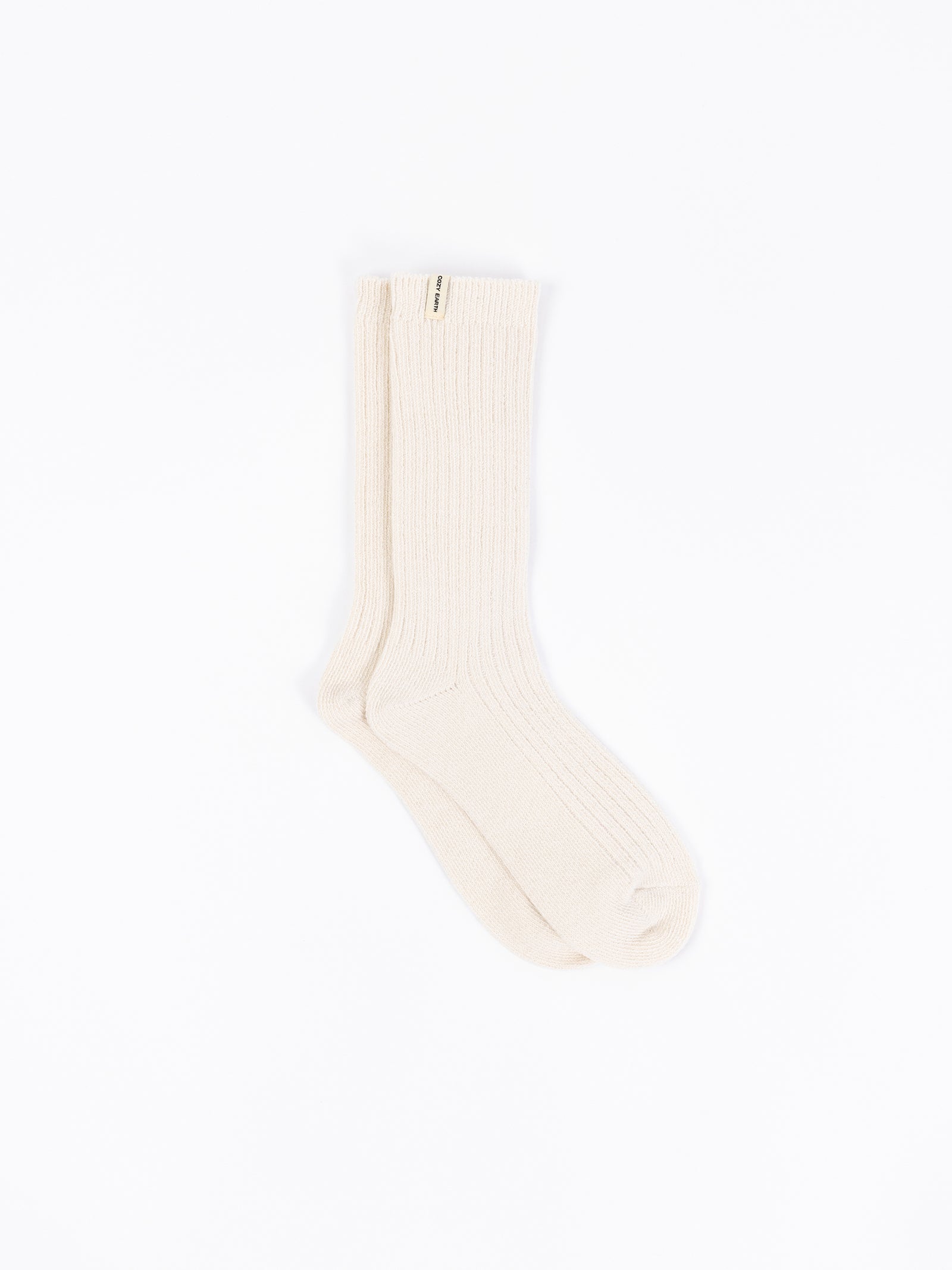 Cozy Earth Plush Lounge Sock 1-Pack in Alabaster