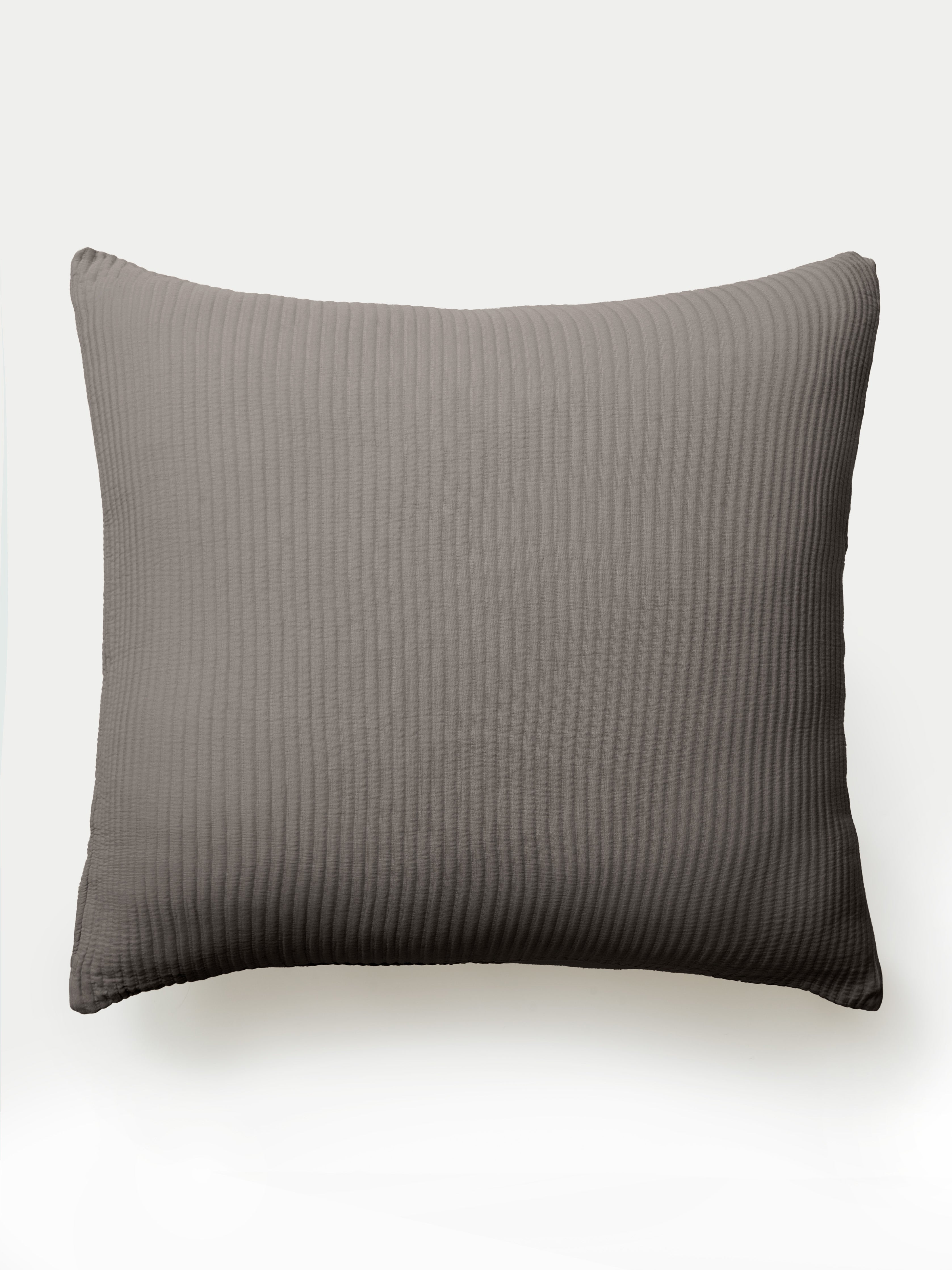 Charcoal euro coverlet sham with white background |Color:Charcoal