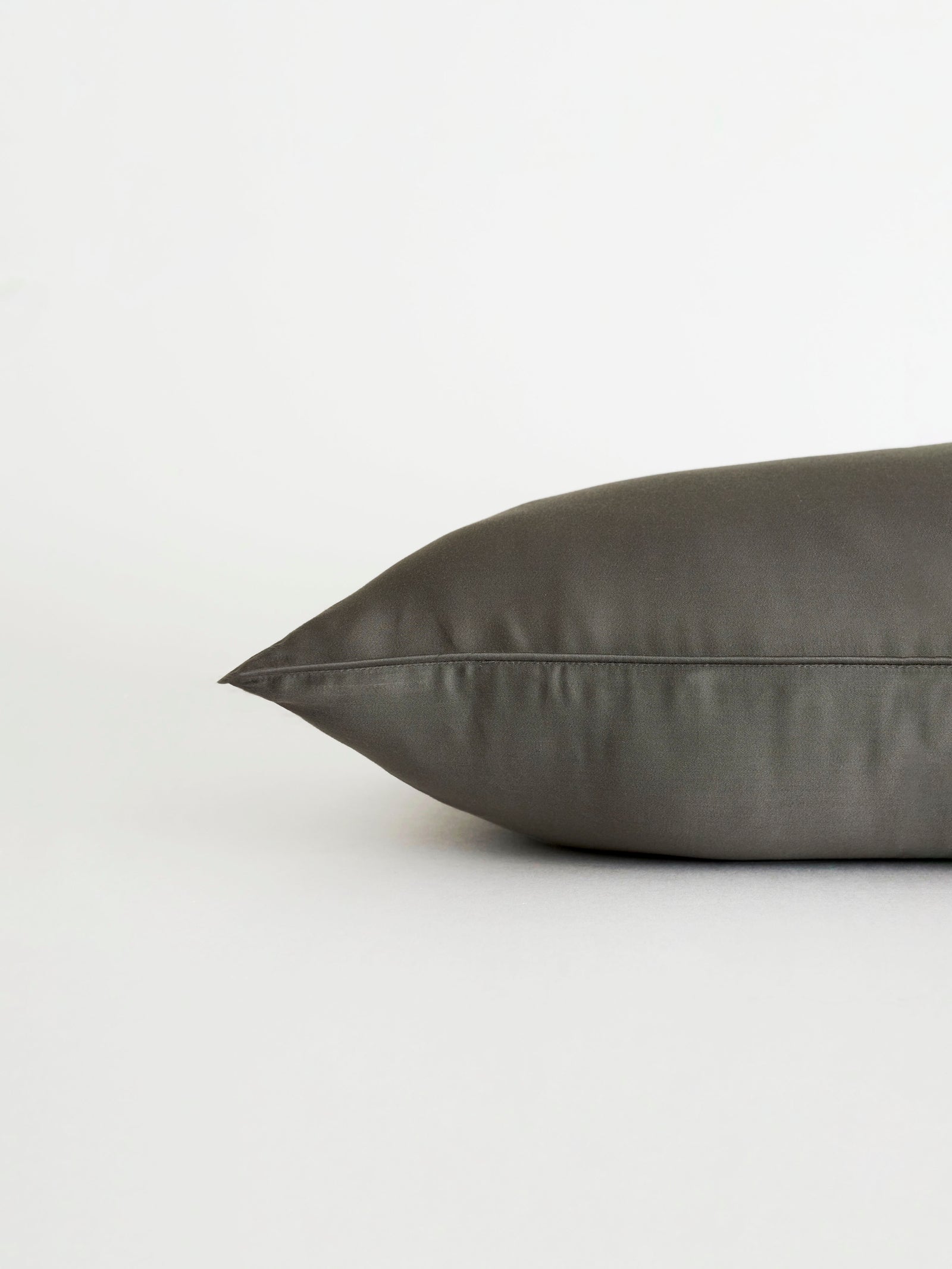 Charcoal travel pillowcase with white background