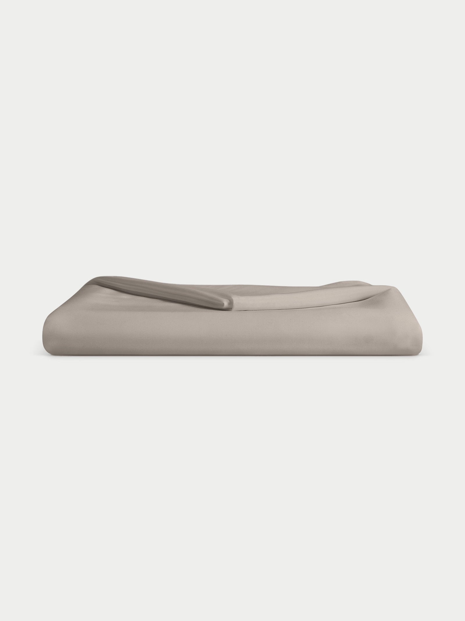 Dove Grey flat sheet folded with white background