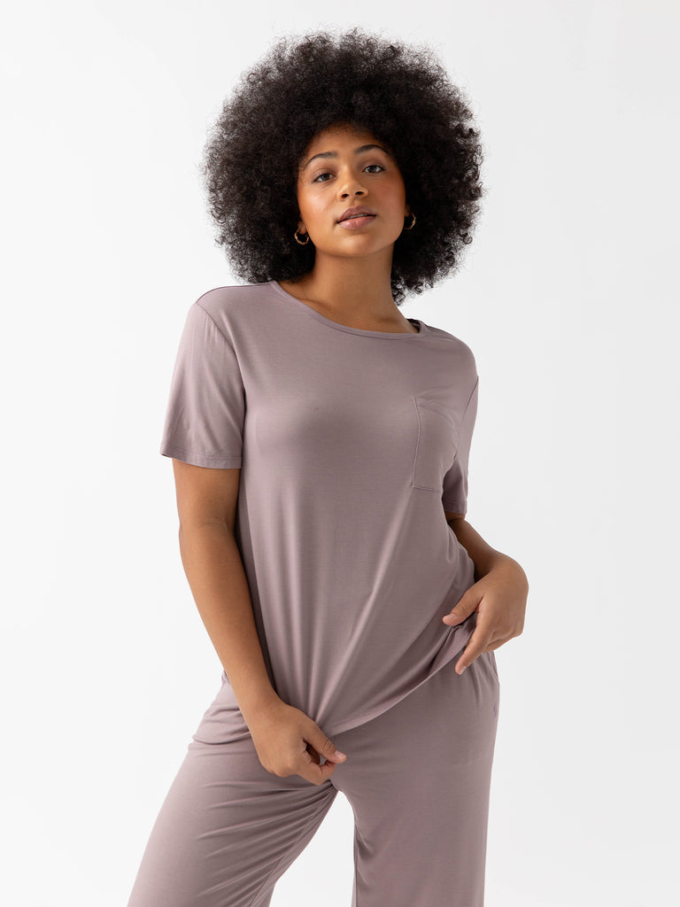 Women's Stretch-Knit Bamboo Lounge Tee - Cozy Earth