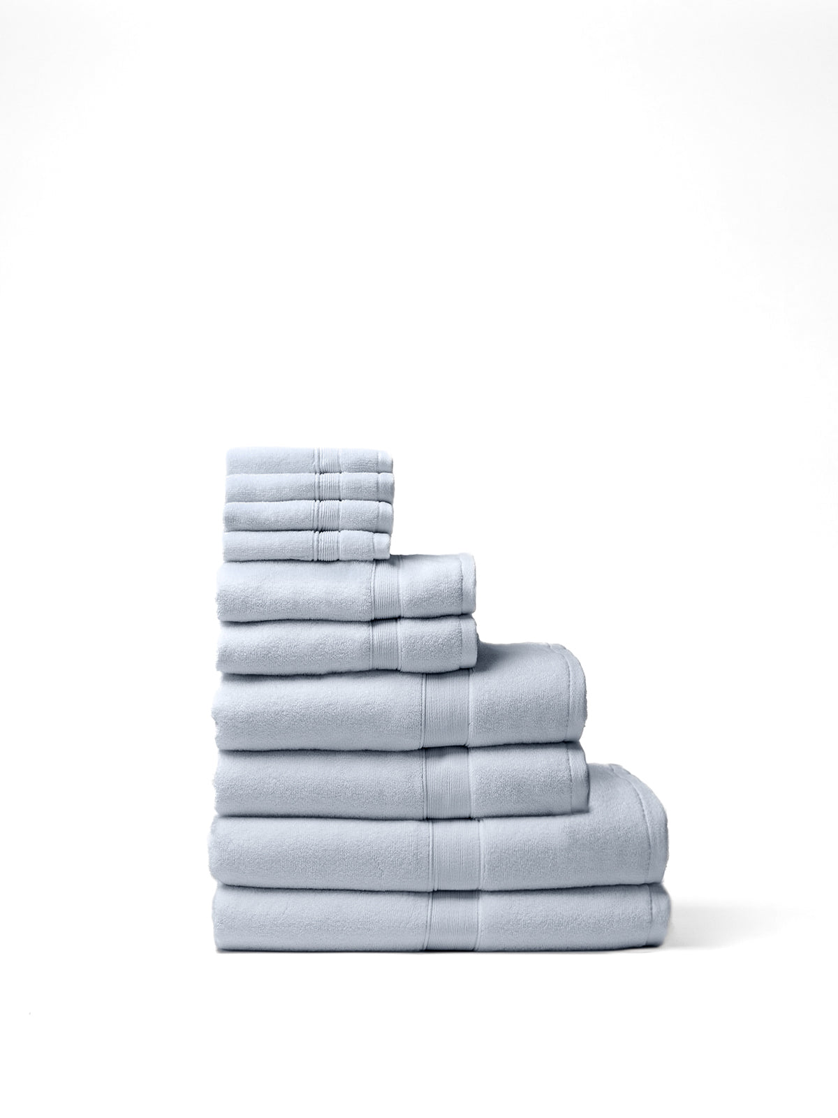 Complete luxe bath bundle folded with white background |Color:Harbor Mist