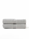 Two luxe bath sheets folded with white background |Color:Light Grey
