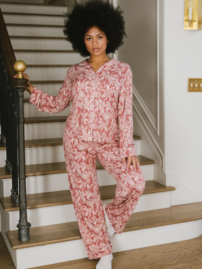 WiWi Bamboo Pajamas Set for Women Long Sleeve Sleepwear Comfy Tops wit –  Kreative World Online