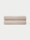 Nantucket Bath Sheets in the color Heathered Sand. The bath sheets are neatly folded. The photo of the bath sheets was taken with a white background.|Color:Heathered Sand
