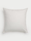 Flat lay of white linen throw pillow |Color:White|Size:26" x 26"