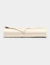 The Cozy Earth Bamboo Flat Sheet, in a light beige color, is neatly folded and displayed against a plain, light gray background.|Color:Creme