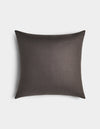 The Cozy Earth Linen Throw Pillow, rectangular and dark gray, is displayed on a plain white background in a top-down view.|Color:Coal
