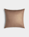 The Cozy Earth Linen Throw Pillow is square and light brown, featuring a smooth, plain fabric cover and shown against a white background.|Color:Maple