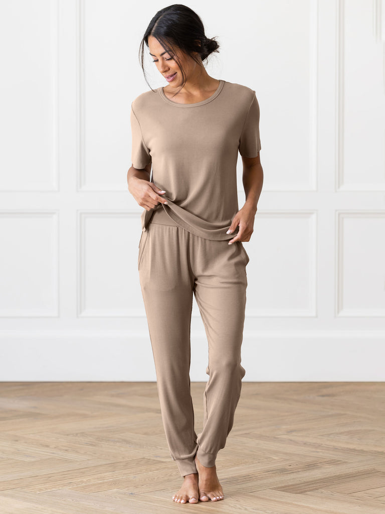 Women's Soft and Cozy Knit Casual Solid Jogger Pants
