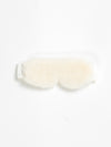 The Cozy Earth Faux Fur Sleep Mask in Ivory is pictured on a white background. |Color:Ivory
