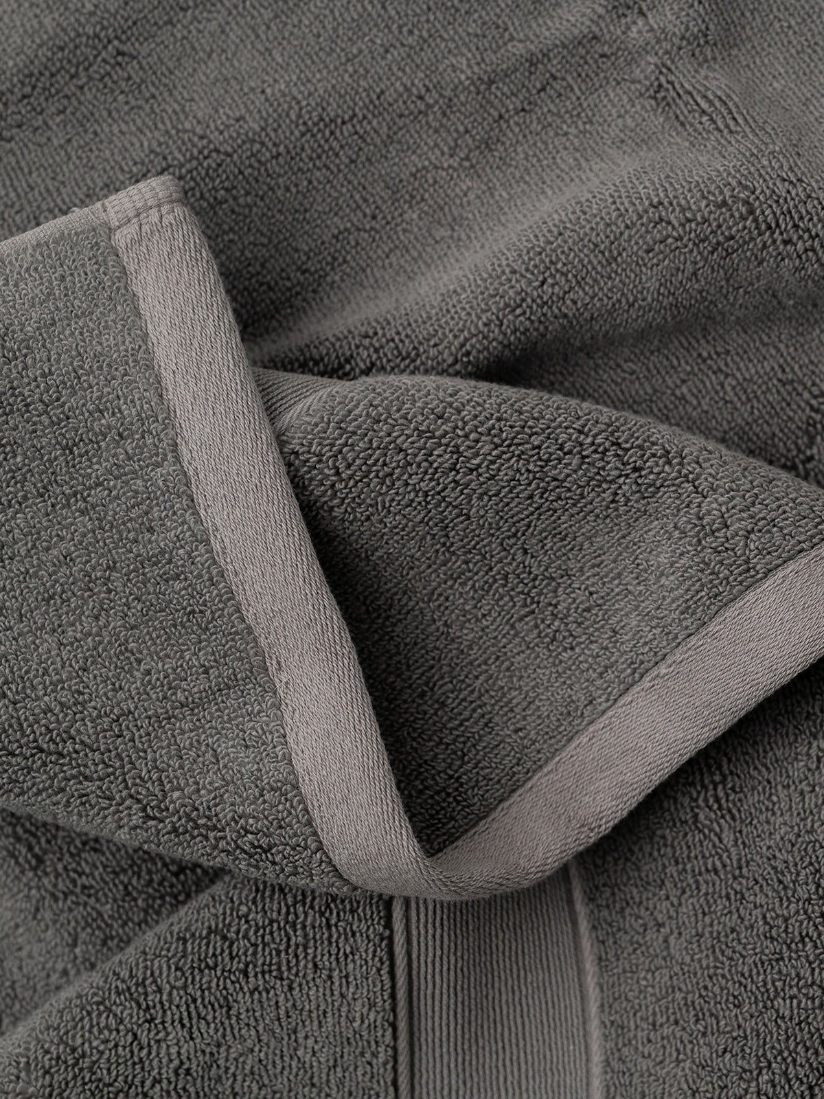 Close up of charcoal luxe towel 