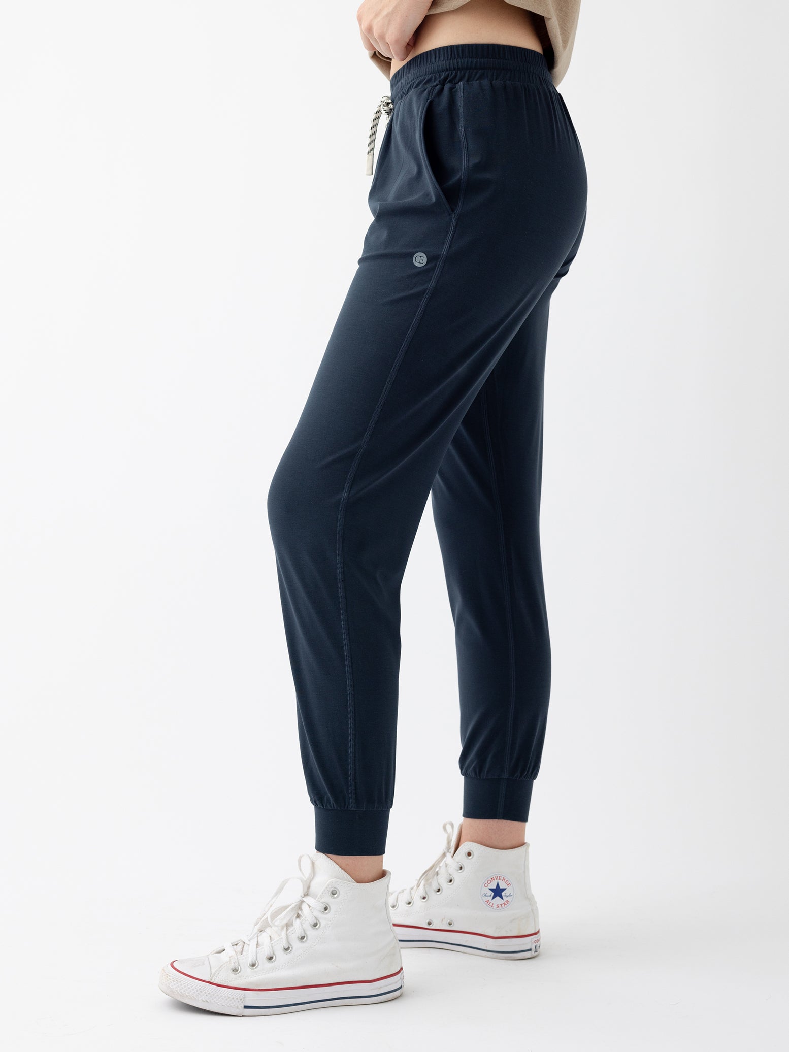 パンツ ASCLO #Cozyline Jogger Pants (Double Navy) Eleanor Navy Blue Jogger