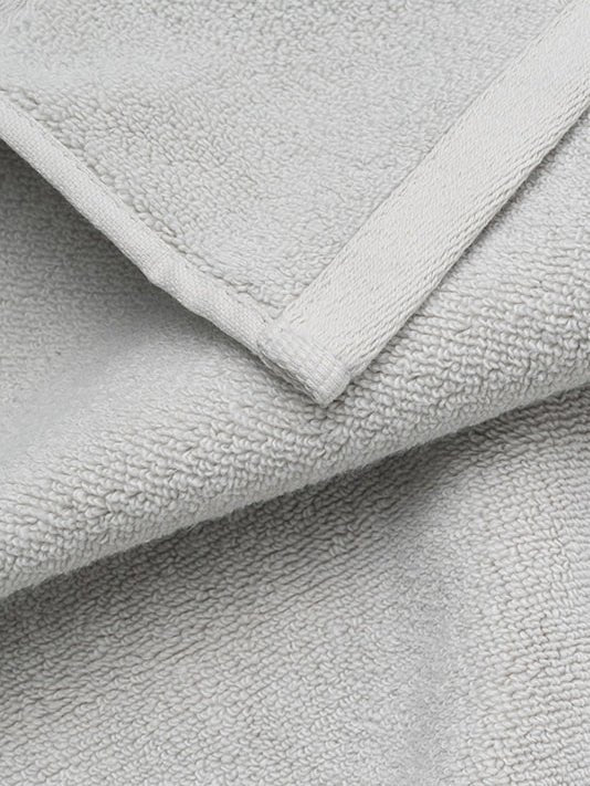 Close up of light grey luxe towel 