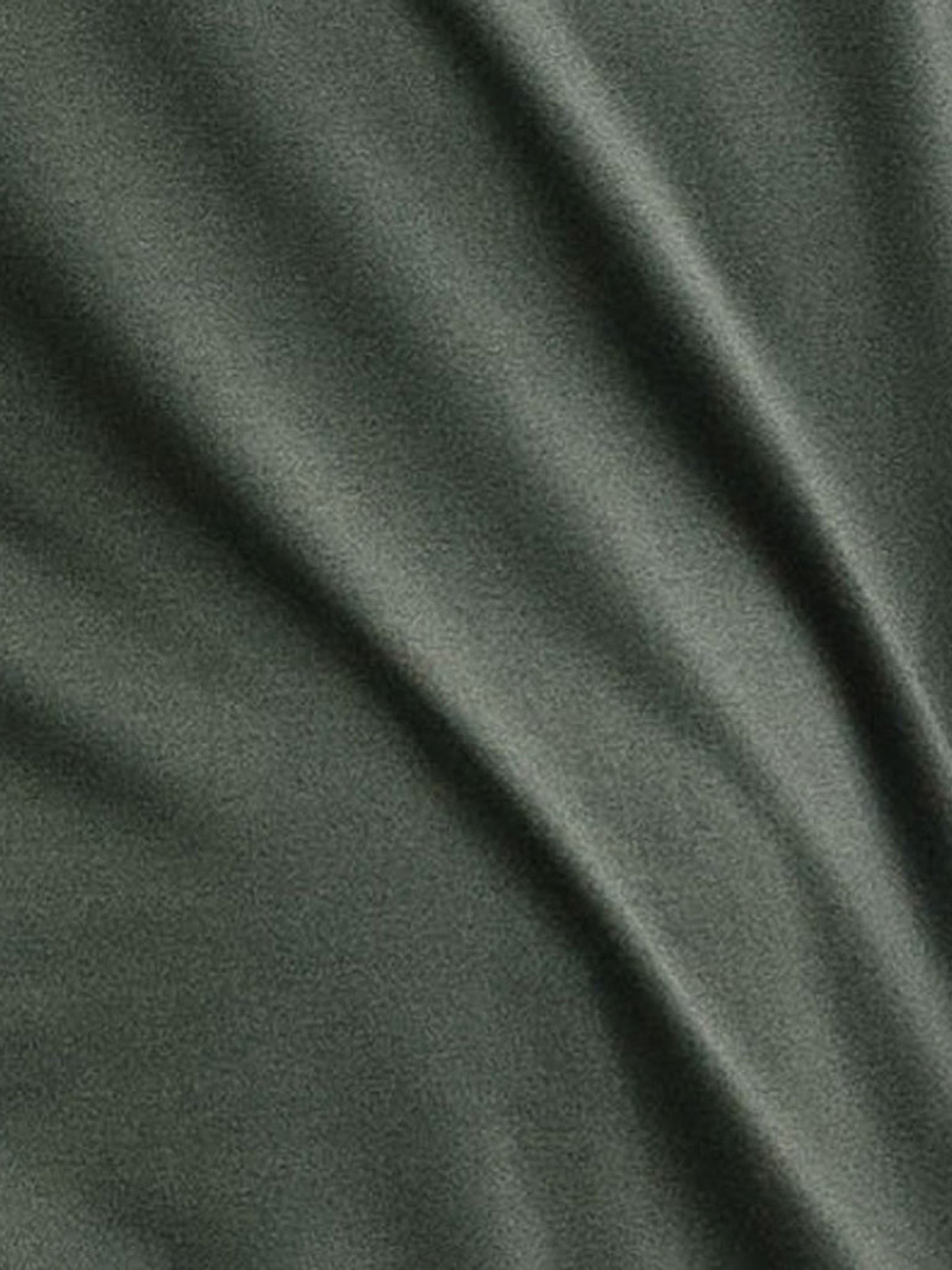 Olive Men's Stretch-Knit Bamboo Lounge Tee. The photo is taken close up so as to better show the texture of the material.