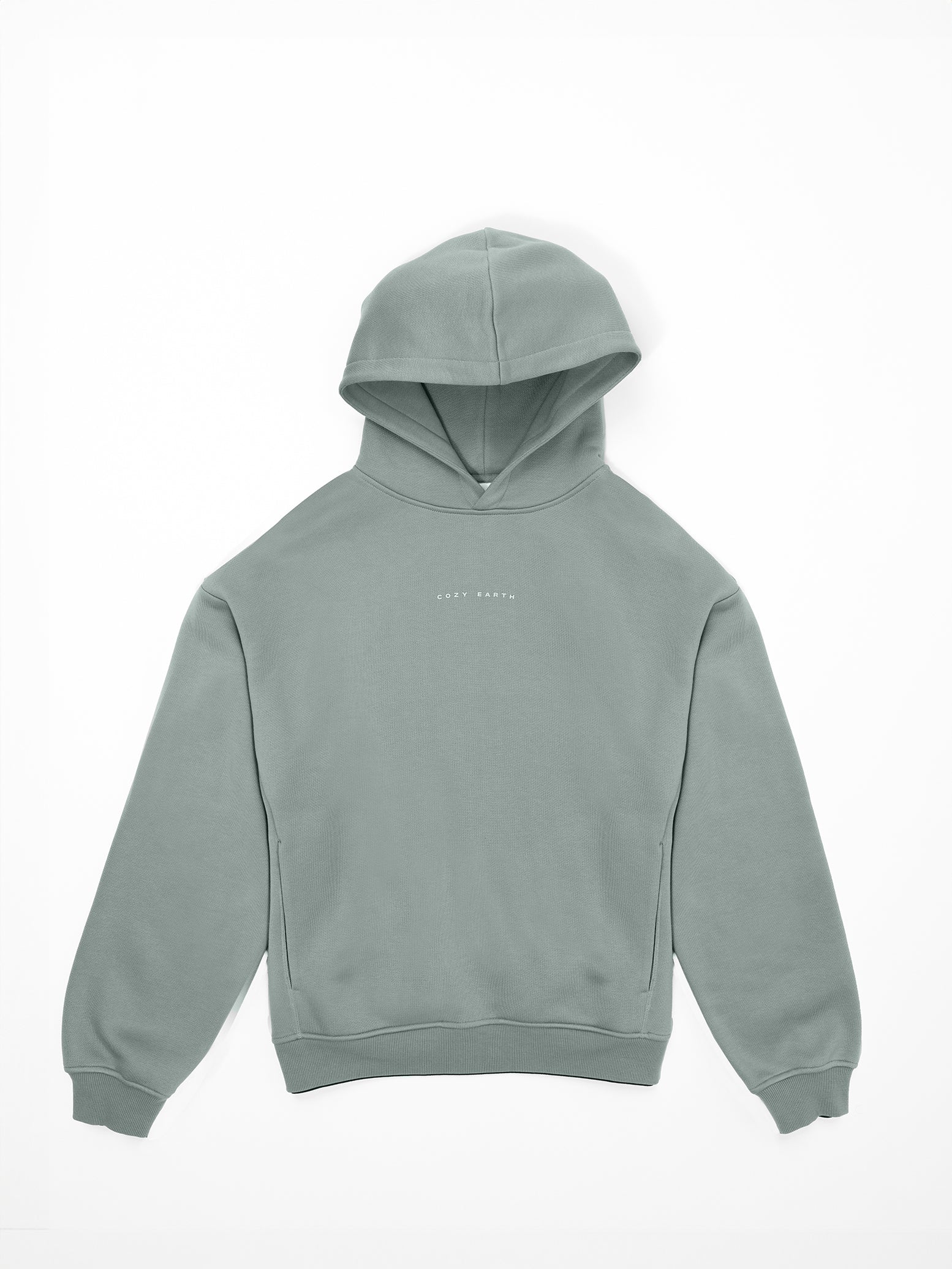 Flat lay of haze cityscape hoodie with white background 