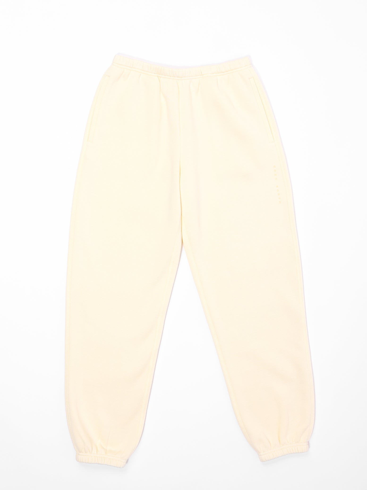 Lemonade CityScape Joggers. The Joggers are laying flat over a white background. 