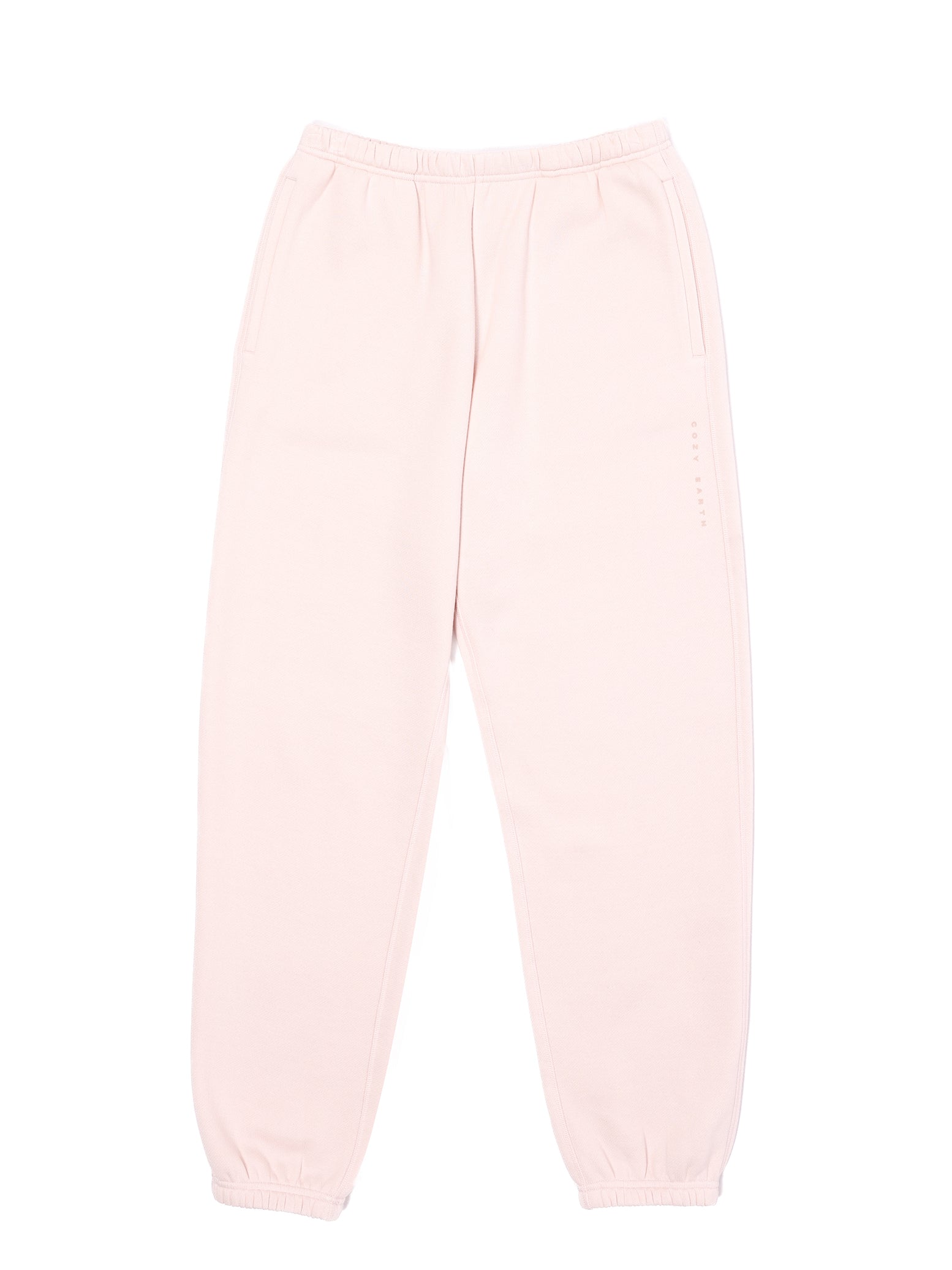 Peony CityScape Joggers. The Joggers are laying flat over a white background. 