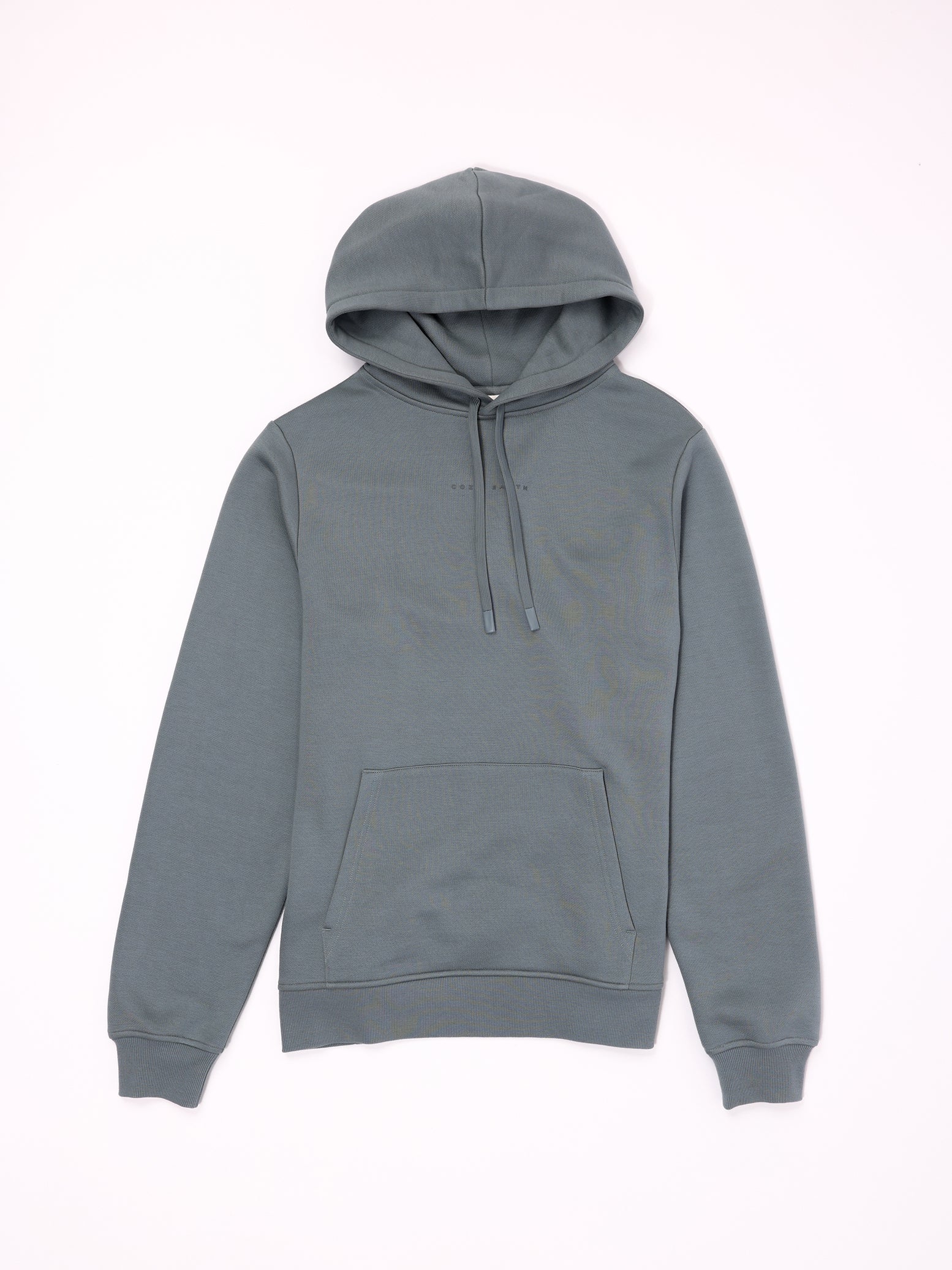 Flat lay of smokey blue cityscape hoodie