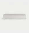 Light Grey Bamboo Linen Fitted Sheet Folded over a white background. |Color: Light Grey