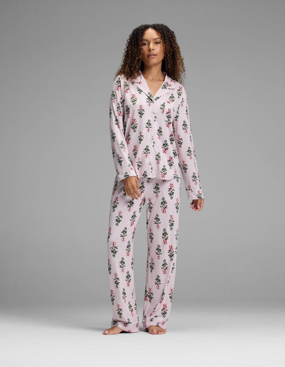 Women's Bamboo Stretch-Knit Long Sleeve Pajama Set
