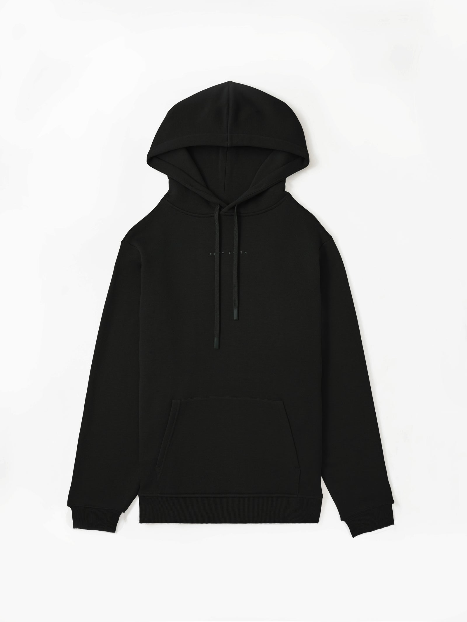 Flat lay of black cityscape hoodie