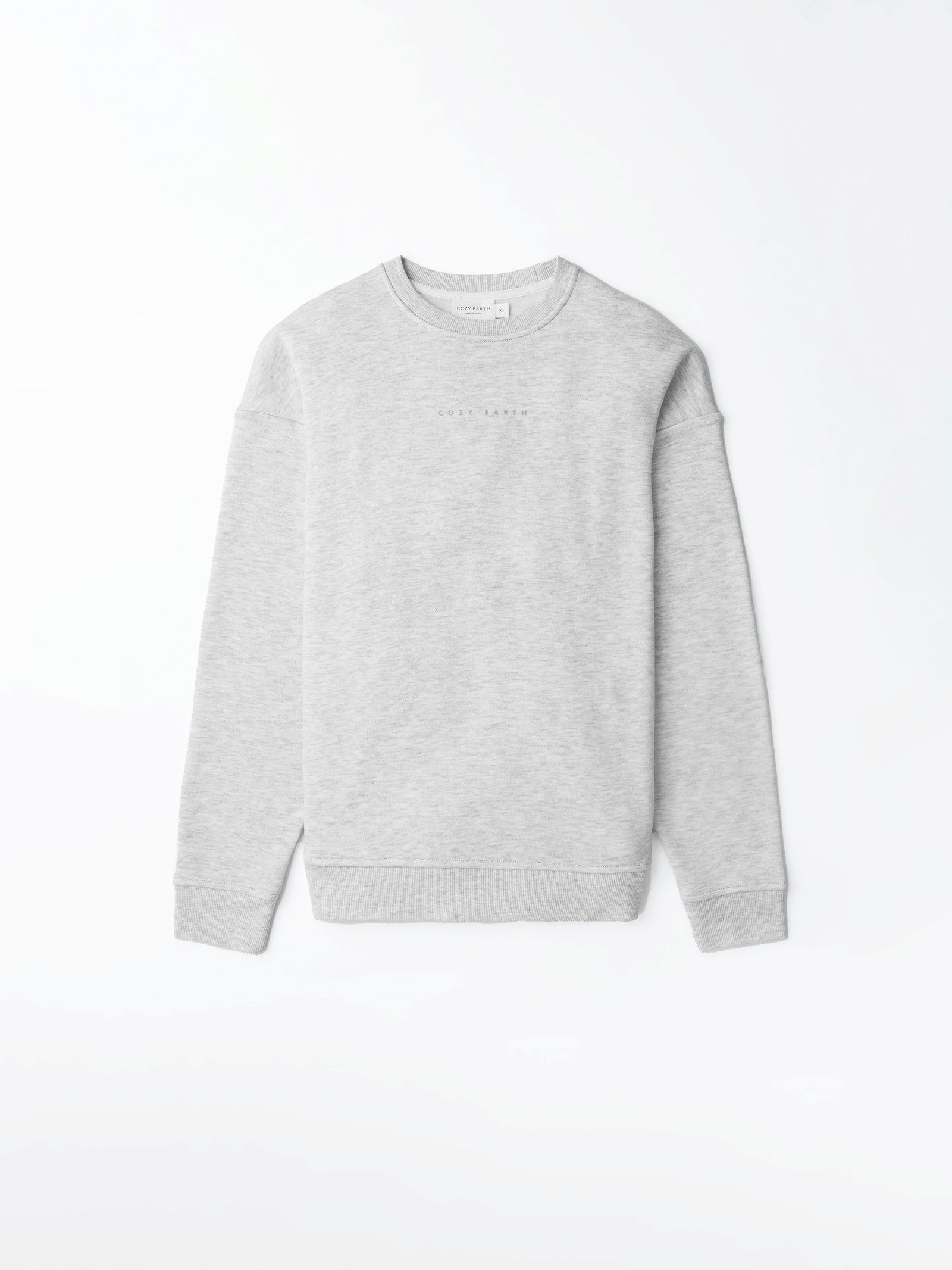 Flat lay of heather grey cityscape crewneck