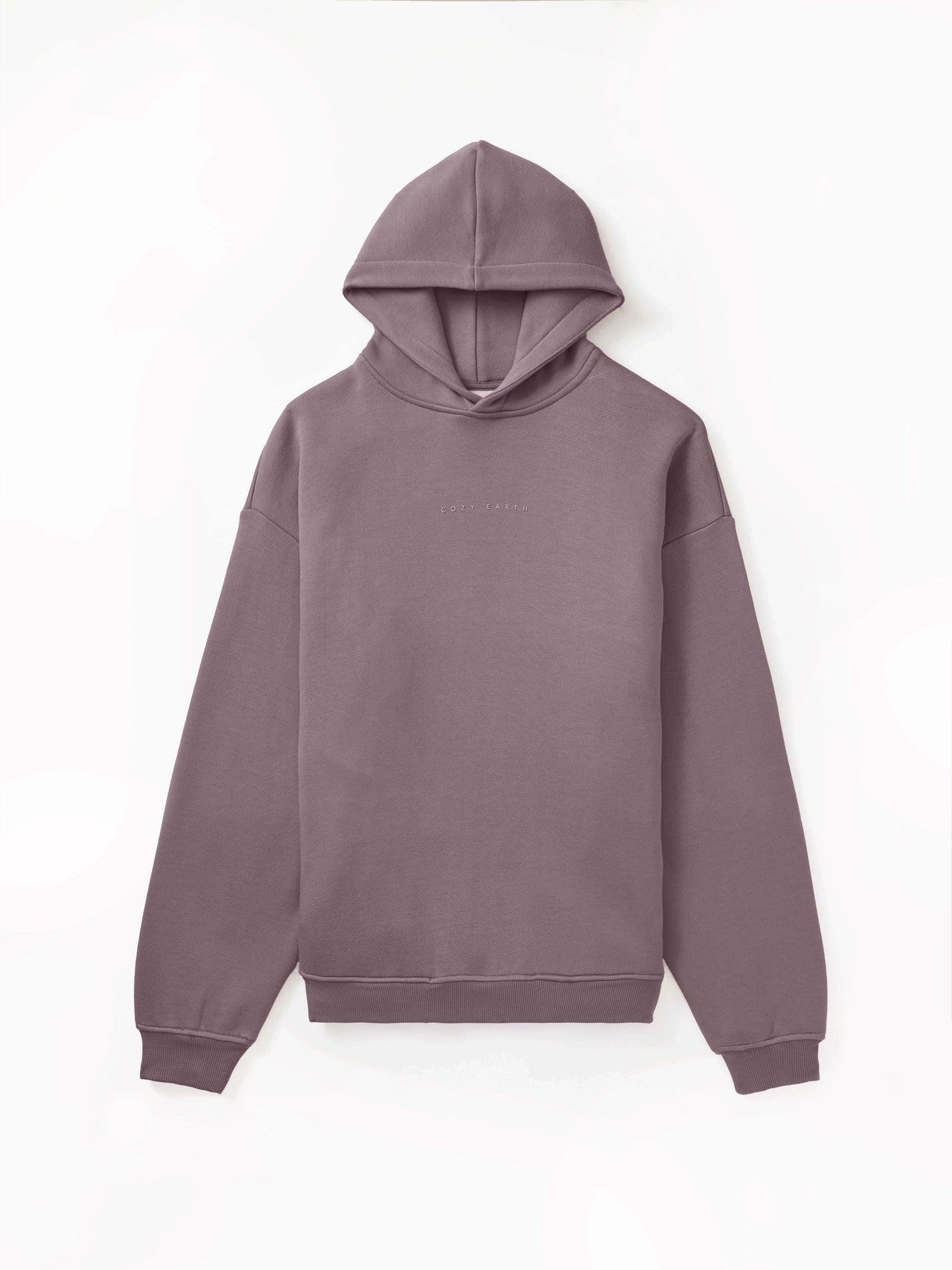Flat lay of dusty orchid cityscape hoodie