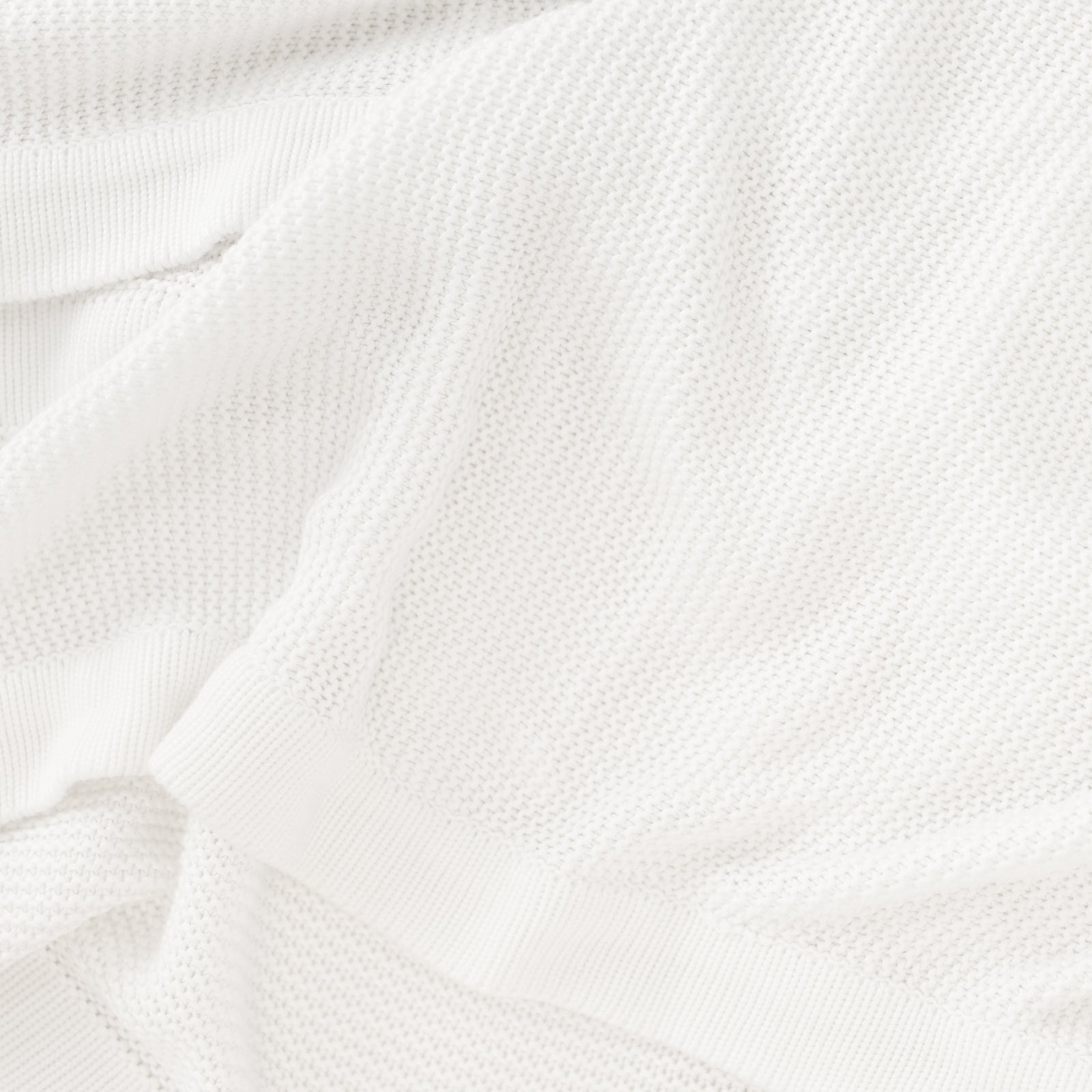 White Cloud Knit Baby Blanket close up