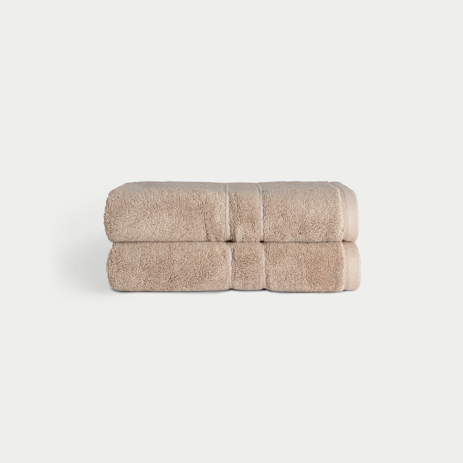 Premium Plush Hand Towels in the color sand. Photo of Complete Premium Plush Hand Towel taken with white background