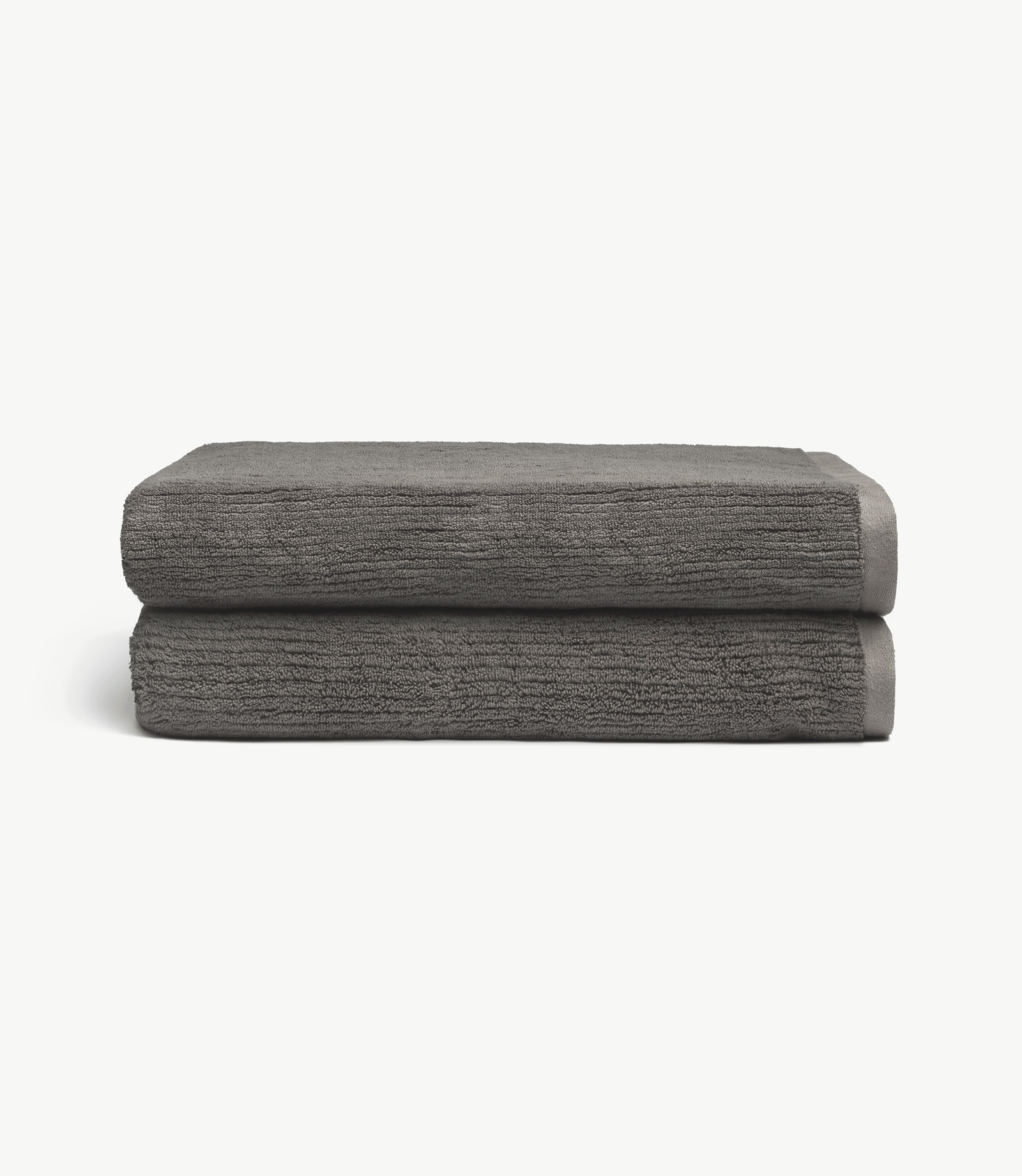 Ribbed Terry Bath Sheets in the color Charcoal. Photo of product taken with white background.