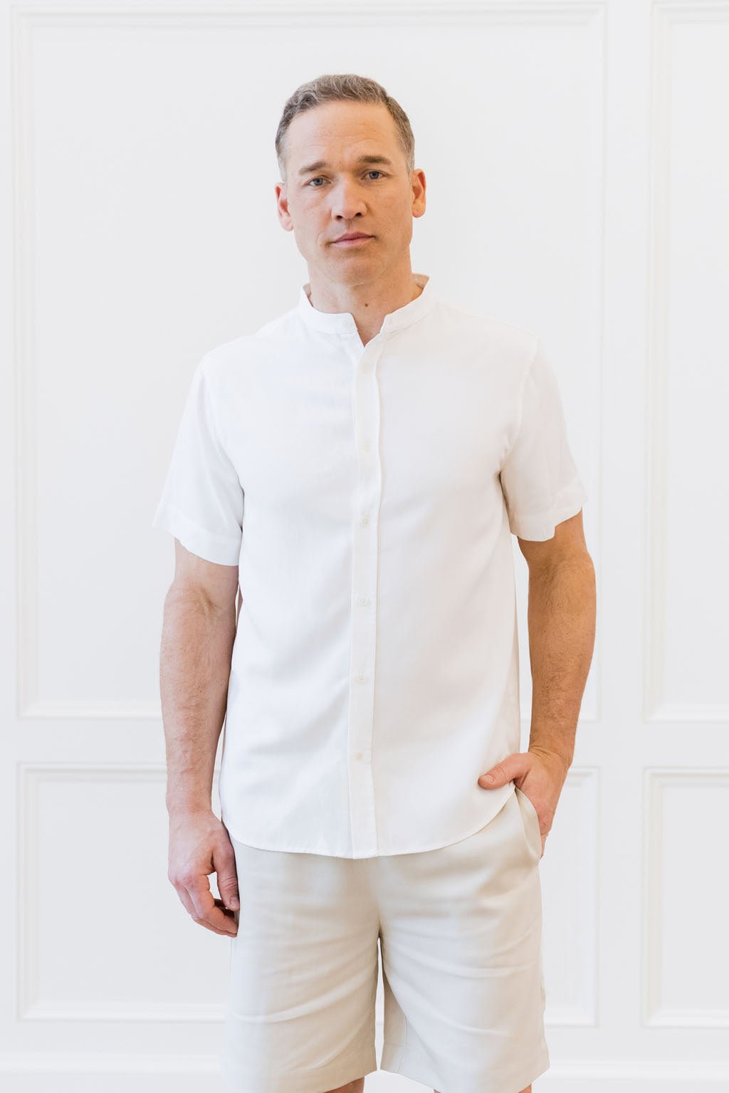 Mens Mock Turtleneck White Turtleneck Short Sleeve Shirt Sleeve