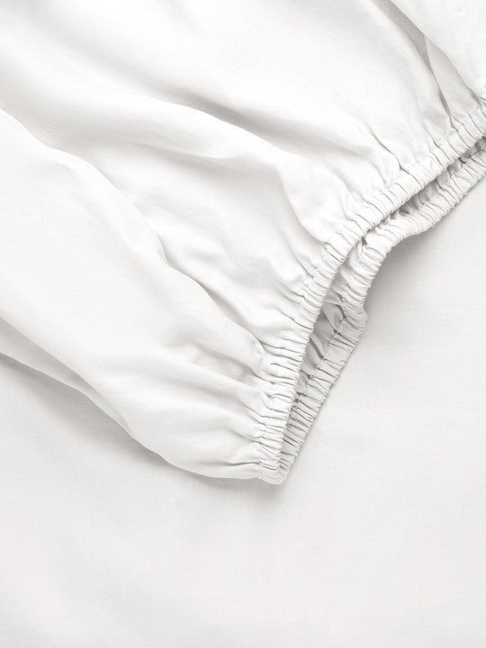 Light Grey Bamboo Linen Fitted Sheet Folded over itself.