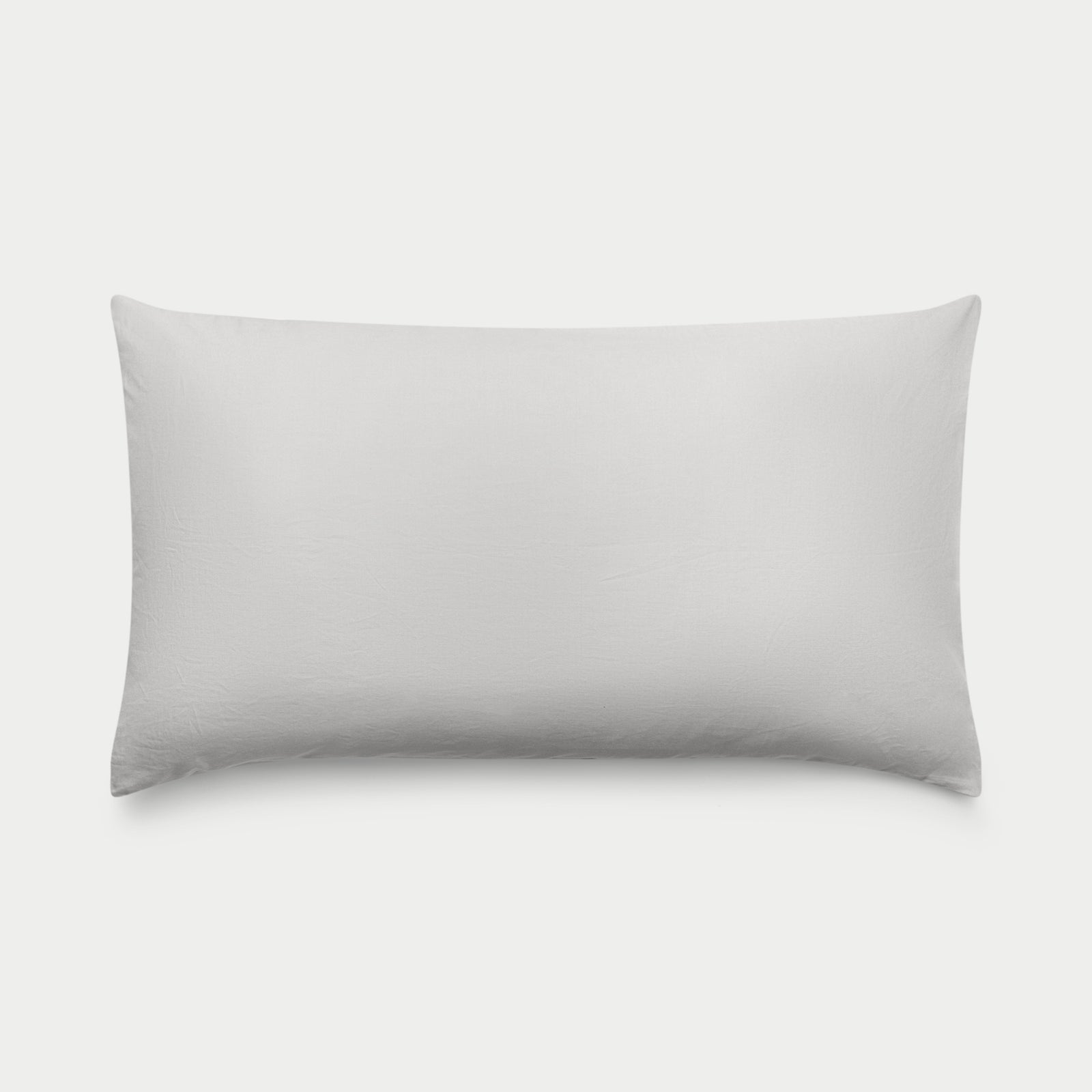 Light Grey Linen Bamboo Pillow Shams photographed over a white background.