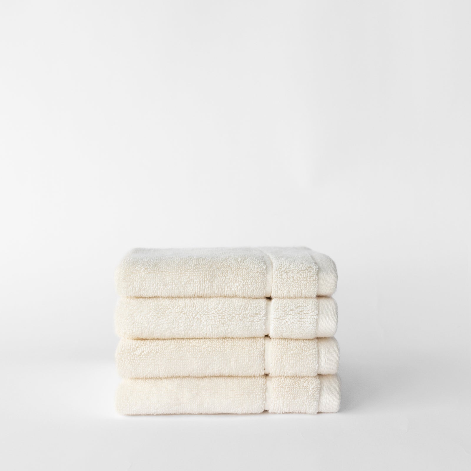 Creme Premium Plush Wash Cloths. Photo of Premium Plush Wash Cloths taken with white background 