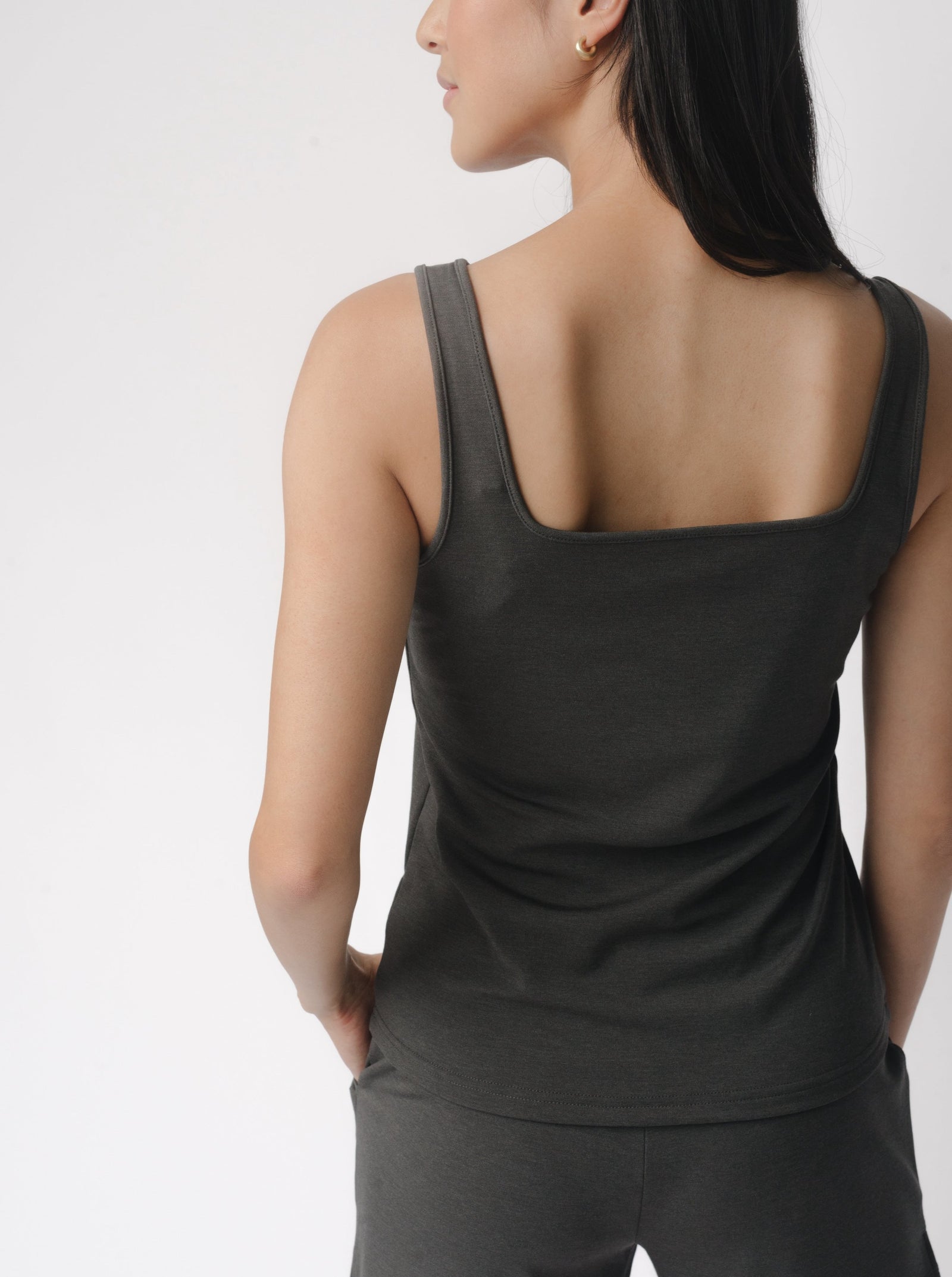 Charcoal Women’s Ultra-Soft Bamboo Square Neck Tank