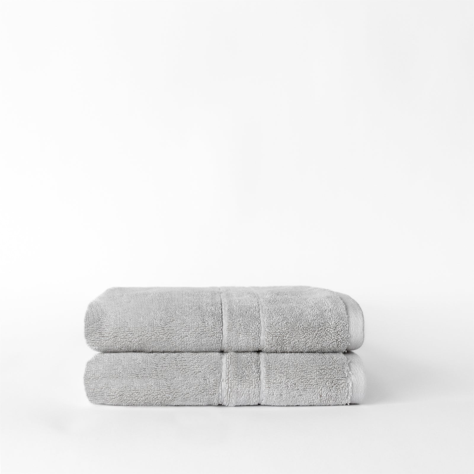 Premium Plush Hand Towels in the color Light Grey. Photo of Complete Premium Plush Hand Towel taken with white background