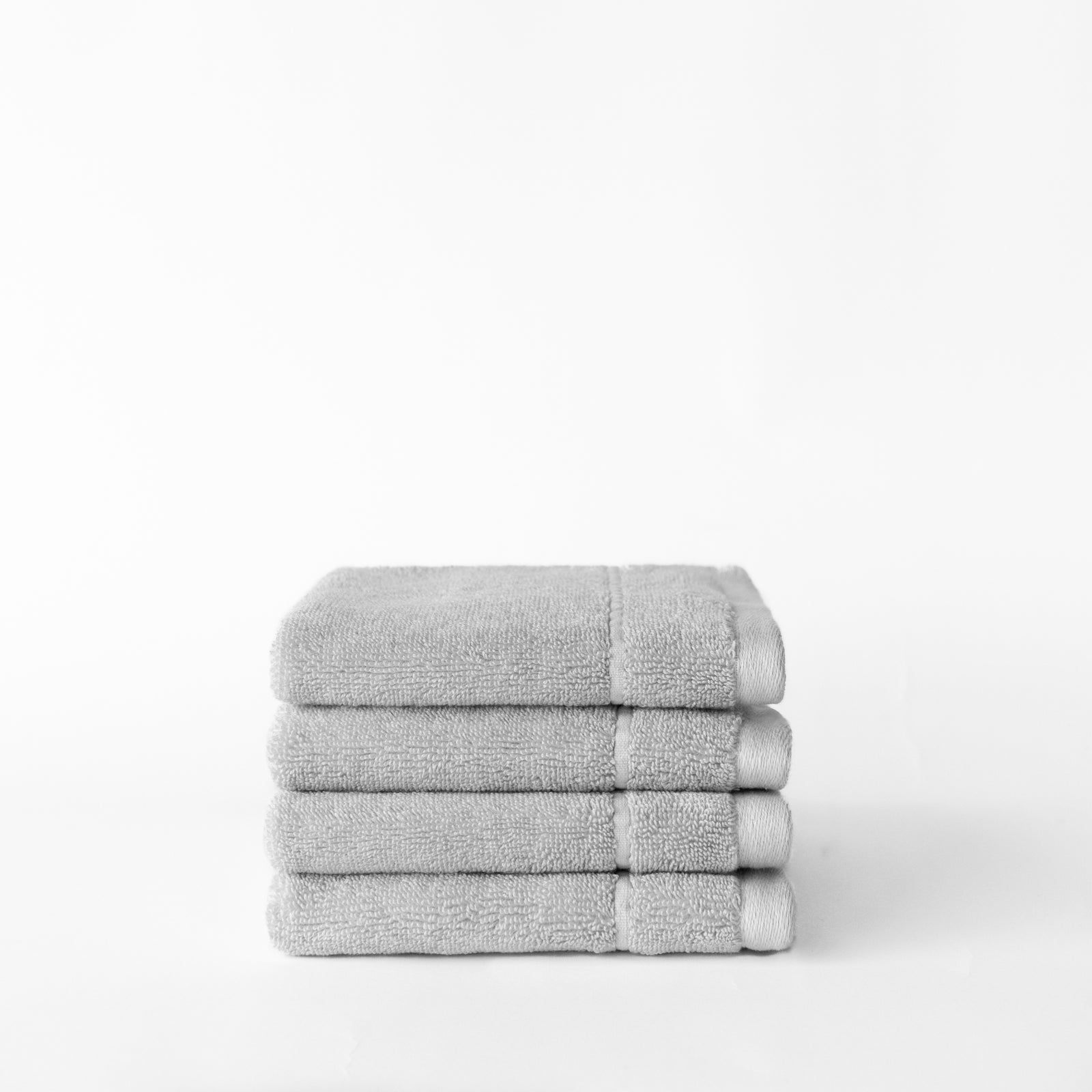 Light Grey Premium Plush Wash Cloths. Photo of Premium Plush Wash Cloths taken with white background 