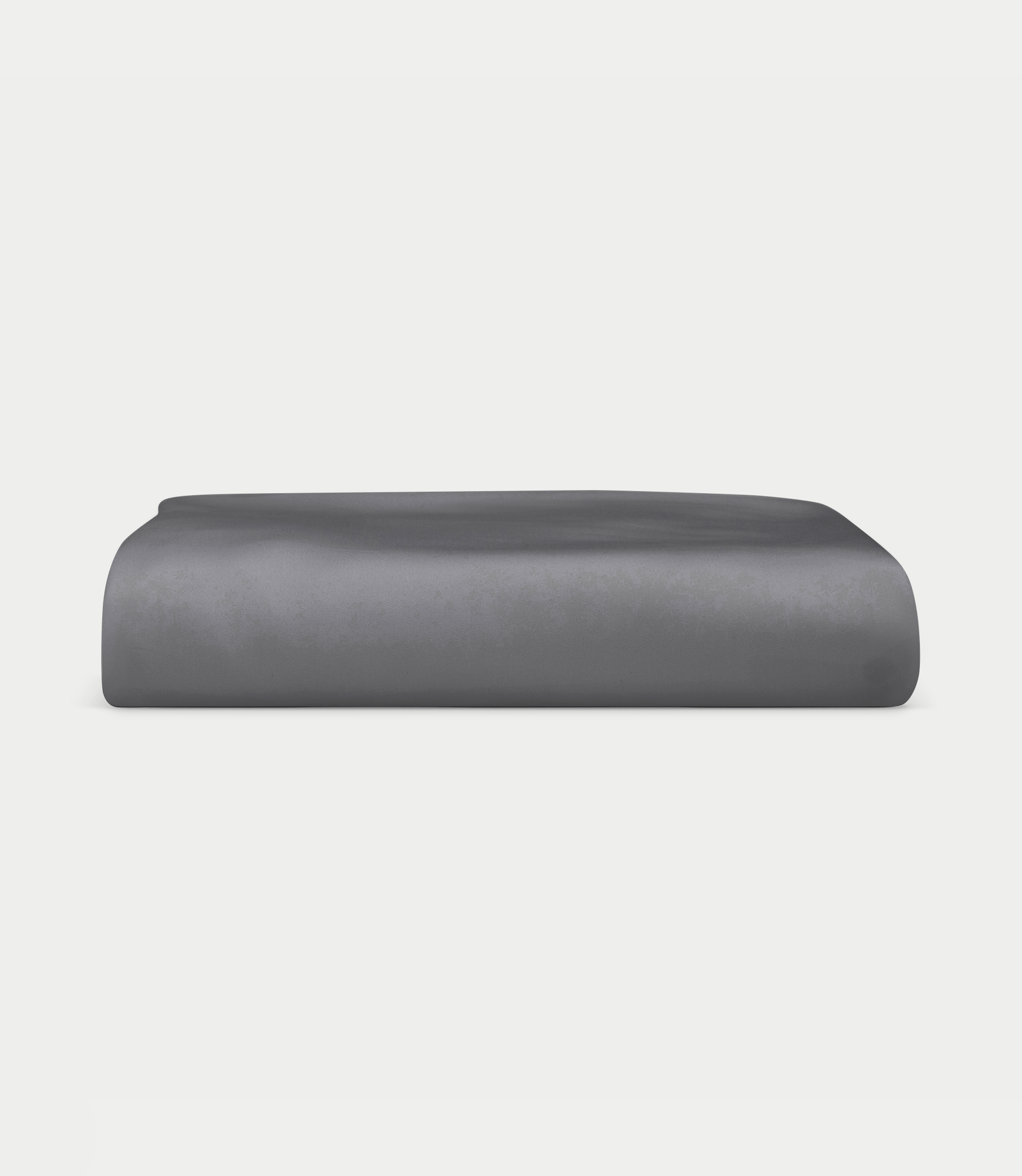 Charcoal fitted sheet folded with white background 