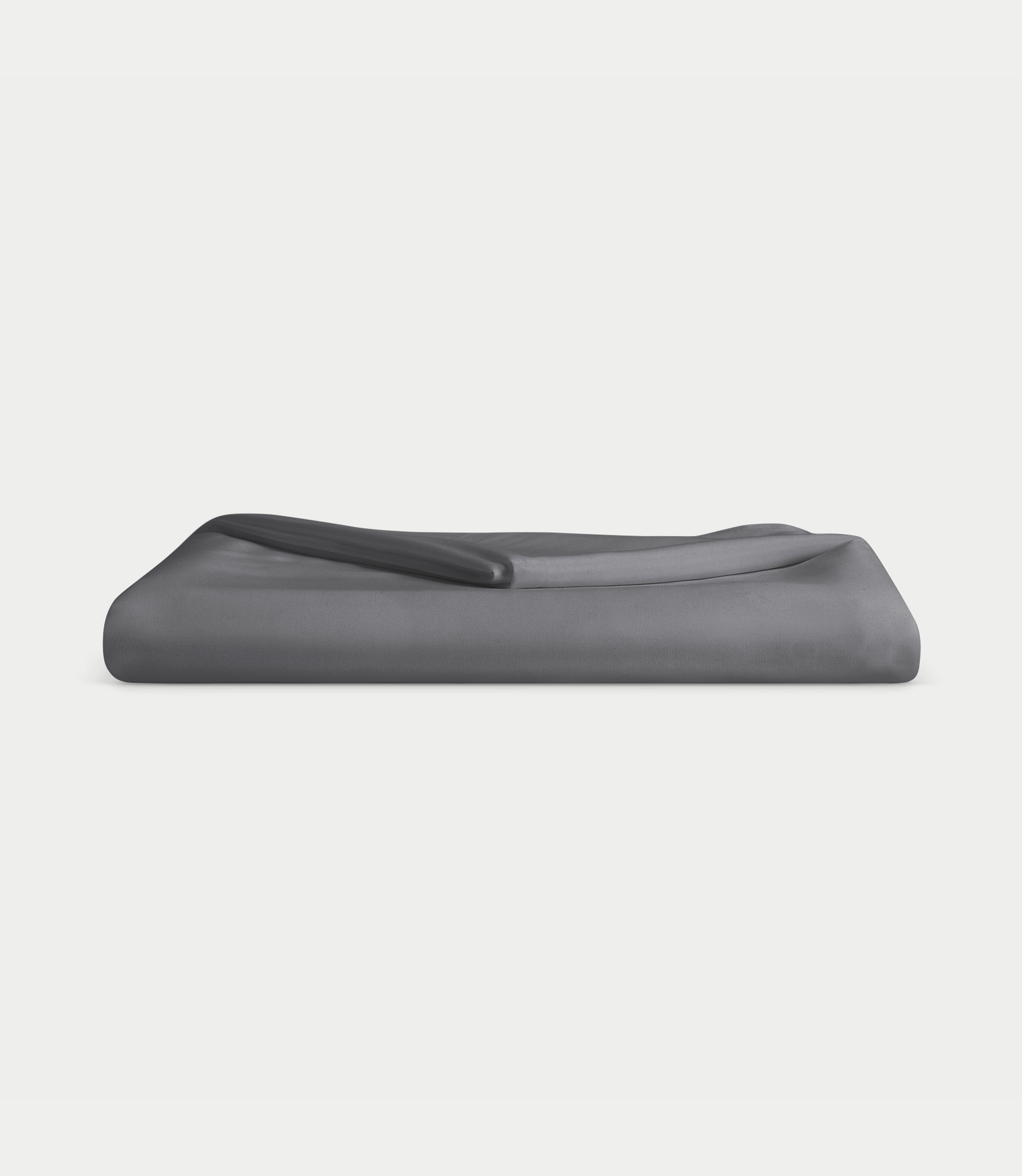 Charcoal flat sheet folded with white background 