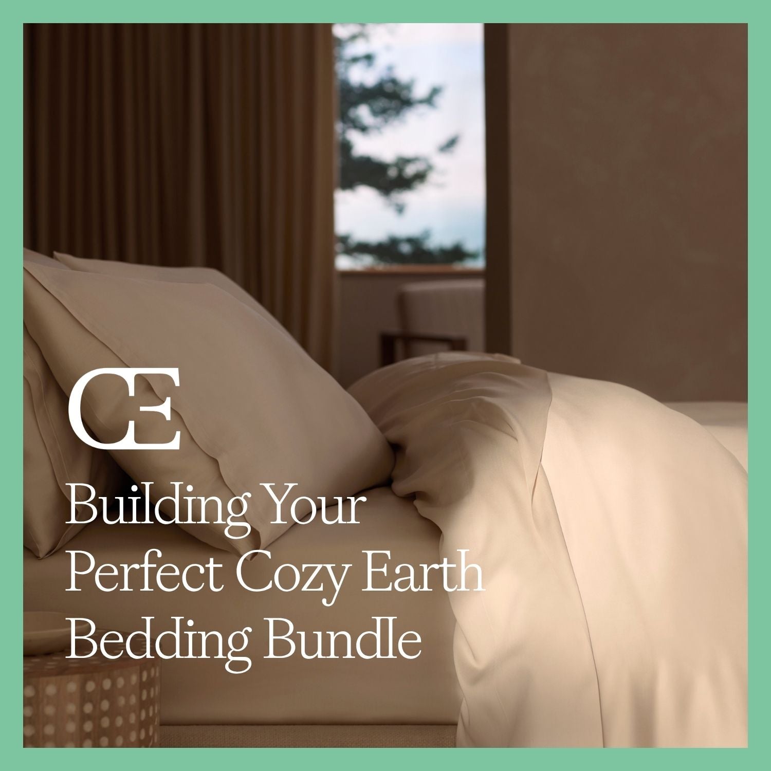 a bed featuring cozy earth beige bedding