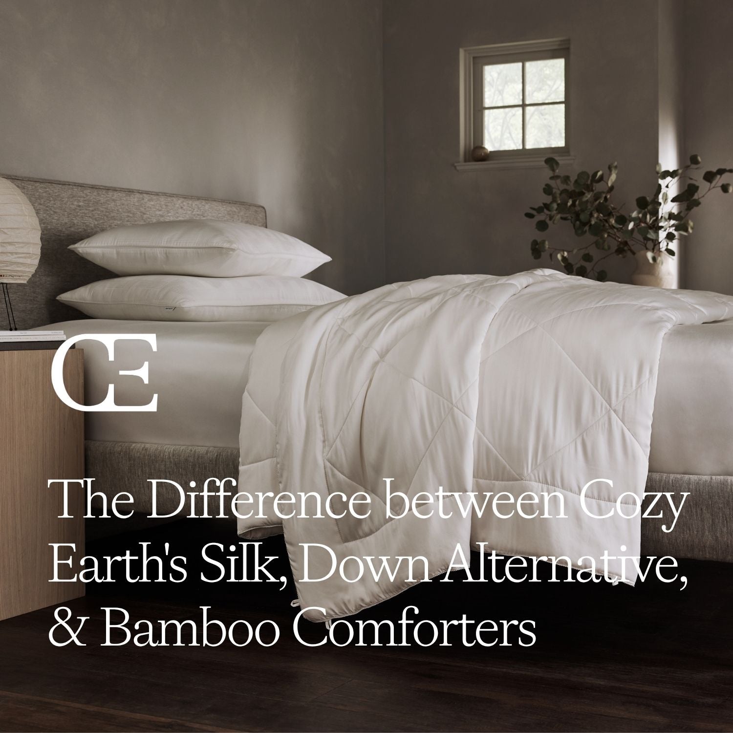 The Difference between Cozy Earth's Silk, Down Alternative, & Bamboo Comforters