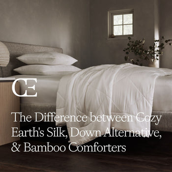 The Difference between Cozy Earth's Silk, Down Alternative, & Bamboo Comforters