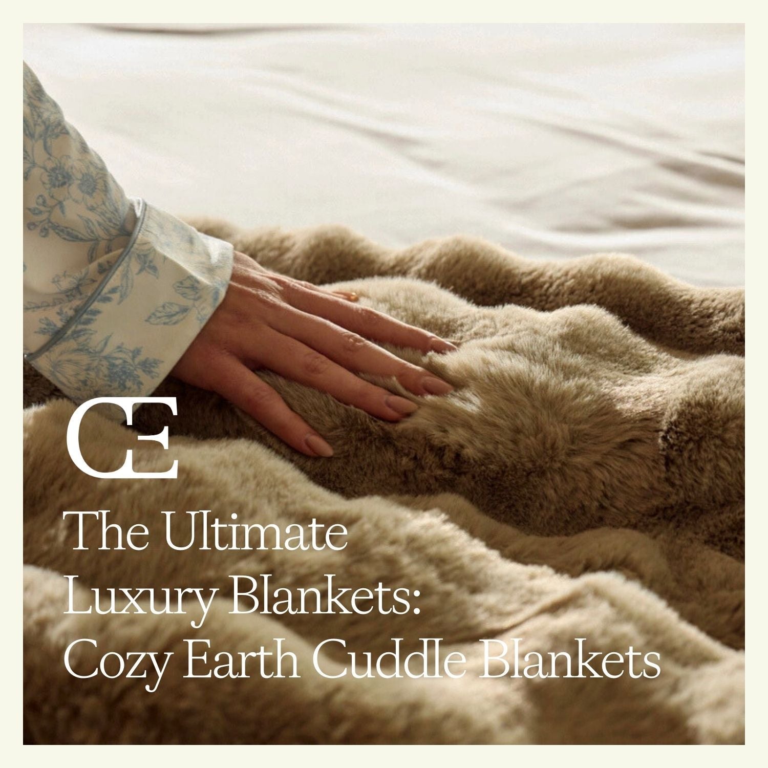 A woman's hand runs over the Bubble Cuddle Blanket