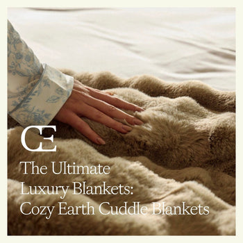 A woman's hand runs over the Bubble Cuddle Blanket