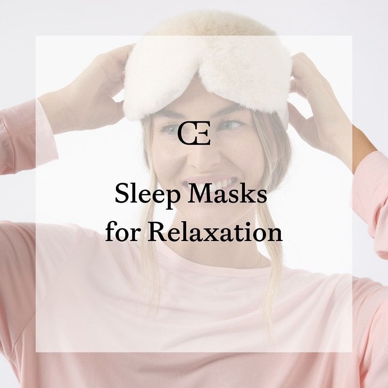 Woman puts sleep mask on her head