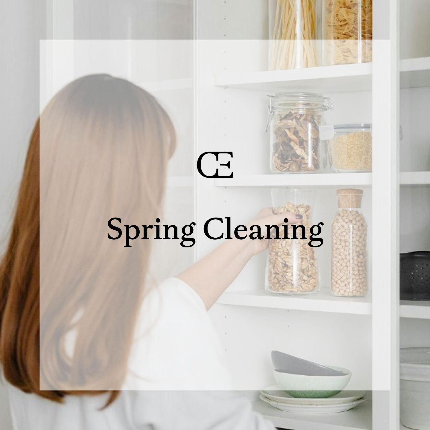 Woman organizing her pantry