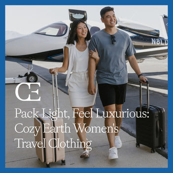 a woman and man rolling suitcases away from a small airplane