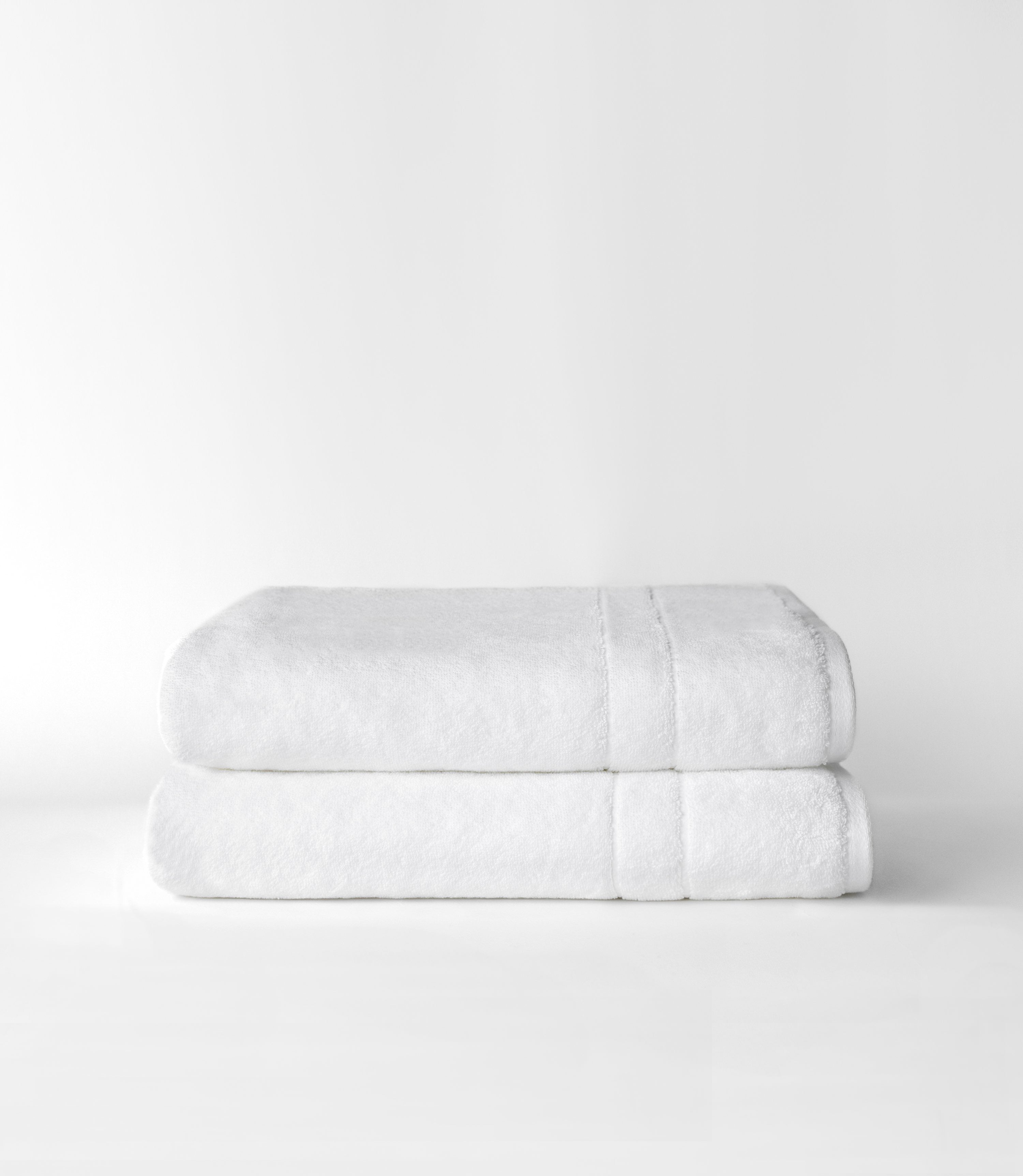 Premium Plush Bath Sheets in the color white. Photo of bath sheets taken with white background |Color:White